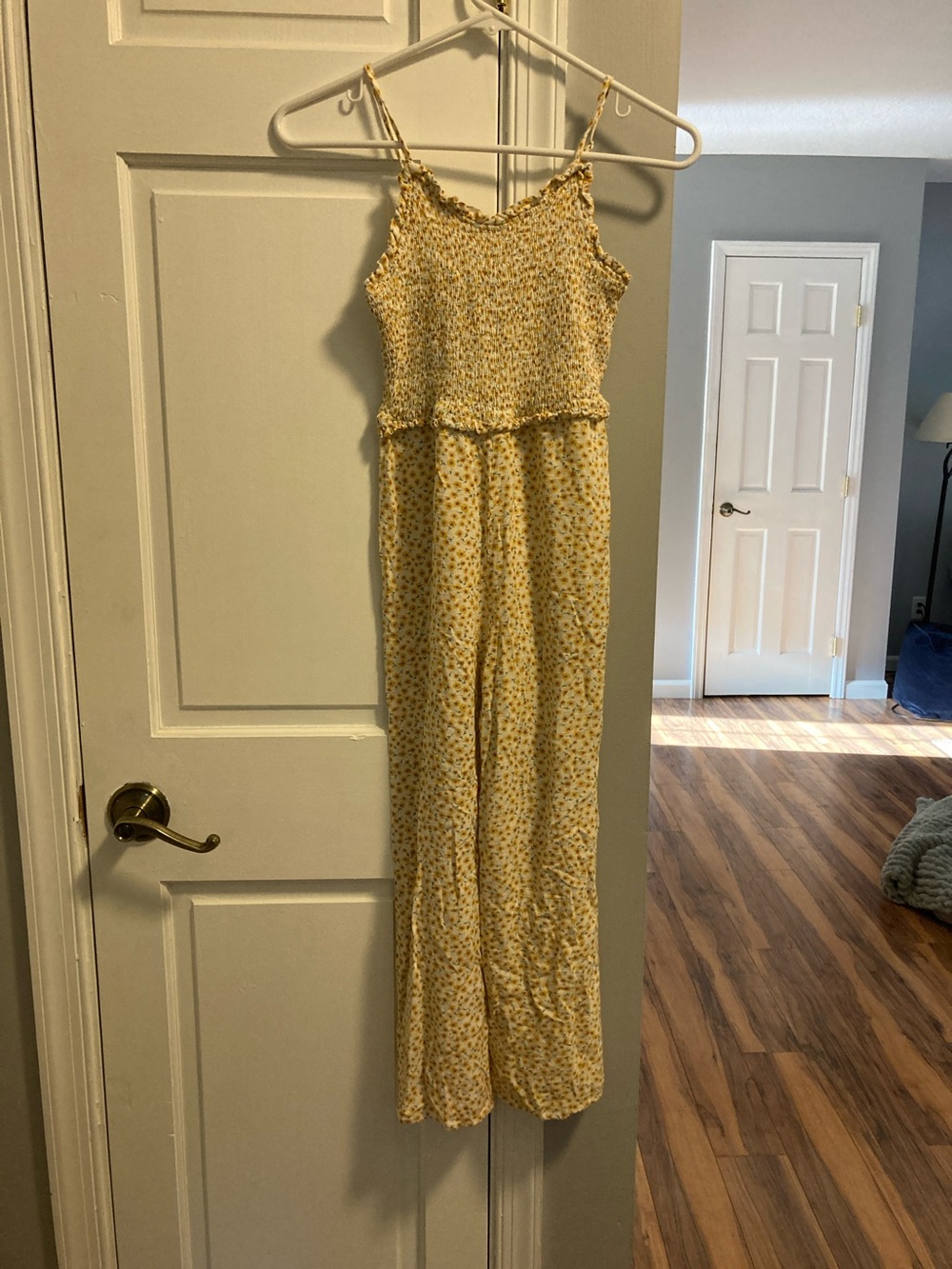 art class Yellow Sunflower Smocked Jumpsuit